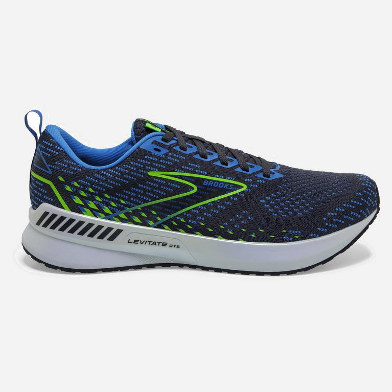 Brooks Levitate Gts 5 Israel - Men's Springy Road Running Shoes - India Ink/Blue/Green Gecko (90418-